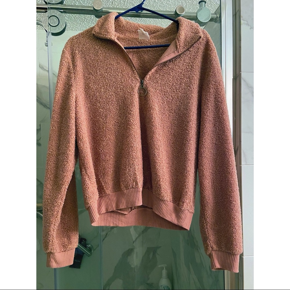 Fuzzy blush sweater